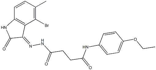 4-[2-(4-bromo-5-methyl-2-oxo-1,2-dihydro-3H-indol-3-ylidene)hydrazino]-N-(4-ethoxyphenyl)-4-oxobutanamide Struktur