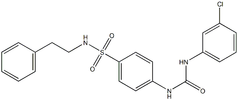 4-{[(3-chloroanilino)carbonyl]amino}-N-phenethylbenzenesulfonamide Struktur