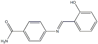 4-{[(E)-(2-hydroxyphenyl)methylidene]amino}benzamide Struktur