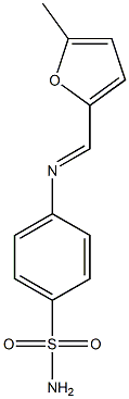 4-{[(E)-(5-methyl-2-furyl)methylidene]amino}benzenesulfonamide Struktur