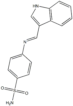 4-{[(E)-1H-indol-3-ylmethylidene]amino}benzenesulfonamide Struktur