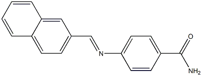 4-{[(E)-2-naphthylmethylidene]amino}benzamide Struktur