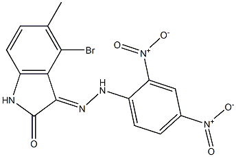 4-bromo-5-methyl-1H-indole-2,3-dione 3-[N-(2,4-dinitrophenyl)hydrazone] Struktur