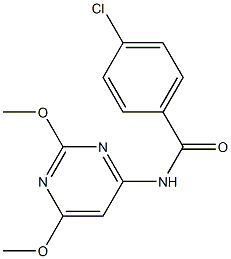 4-chloro-N-(2,6-dimethoxy-4-pyrimidinyl)benzamide Struktur