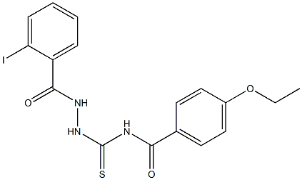 4-ethoxy-N-{[2-(2-iodobenzoyl)hydrazino]carbothioyl}benzamide Struktur