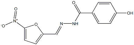 4-hydroxy-N'-[(E)-(5-nitro-2-furyl)methylidene]benzohydrazide Struktur