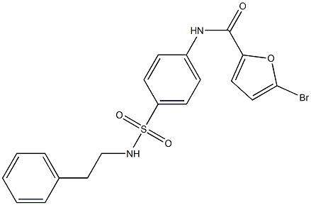 5-bromo-N-{4-[(phenethylamino)sulfonyl]phenyl}-2-furamide Struktur