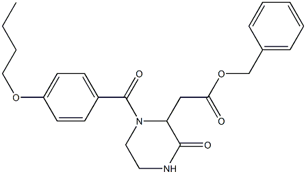 benzyl 2-[1-(4-butoxybenzoyl)-3-oxo-2-piperazinyl]acetate Struktur