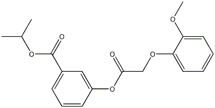 isopropyl 3-{[2-(2-methoxyphenoxy)acetyl]oxy}benzoate Struktur