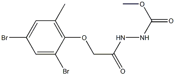 methyl 2-[2-(2,4-dibromo-6-methylphenoxy)acetyl]-1-hydrazinecarboxylate Struktur