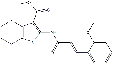 methyl 2-{[(E)-3-(2-methoxyphenyl)-2-propenoyl]amino}-4,5,6,7-tetrahydro-1-benzothiophene-3-carboxylate Struktur