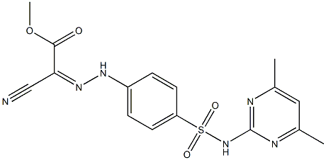 methyl 2-cyano-2-[(Z)-2-(4-{[(4,6-dimethyl-2-pyrimidinyl)amino]sulfonyl}phenyl)hydrazono]acetate Struktur