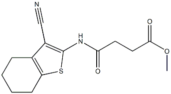 methyl 4-[(3-cyano-4,5,6,7-tetrahydro-1-benzothiophen-2-yl)amino]-4-oxobutanoate Struktur