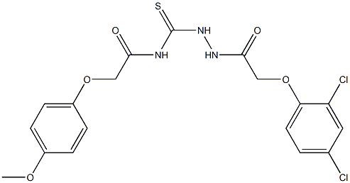 N-({2-[2-(2,4-dichlorophenoxy)acetyl]hydrazino}carbothioyl)-2-(4-methoxyphenoxy)acetamide Struktur