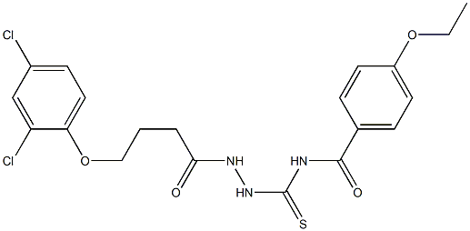 N-({2-[4-(2,4-dichlorophenoxy)butanoyl]hydrazino}carbothioyl)-4-ethoxybenzamide Struktur