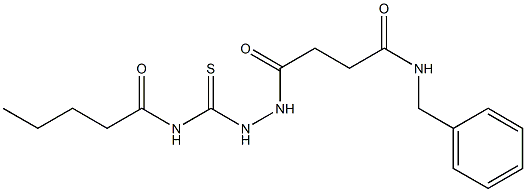 N-({2-[4-(benzylamino)-4-oxobutanoyl]hydrazino}carbothioyl)pentanamide Struktur