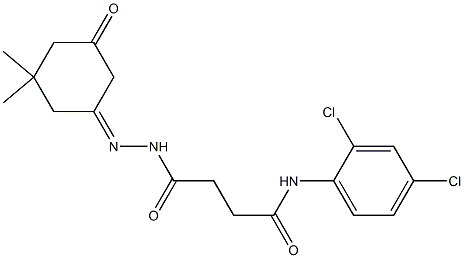 N-(2,4-dichlorophenyl)-4-[2-(3,3-dimethyl-5-oxocyclohexylidene)hydrazino]-4-oxobutanamide Struktur