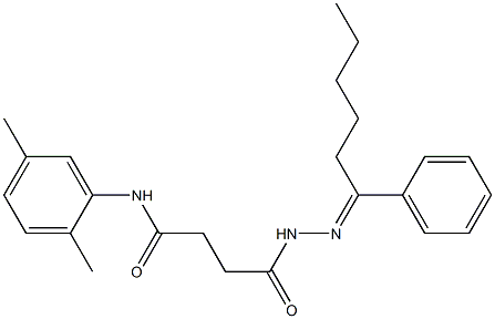 N-(2,5-dimethylphenyl)-4-oxo-4-{2-[(E)-1-phenylhexylidene]hydrazino}butanamide Struktur