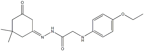 N'-(3,3-dimethyl-5-oxocyclohexylidene)-2-(4-ethoxyanilino)acetohydrazide Struktur