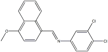 3,4-dichloro-N-[(E)-(4-methoxy-1-naphthyl)methylidene]aniline Struktur