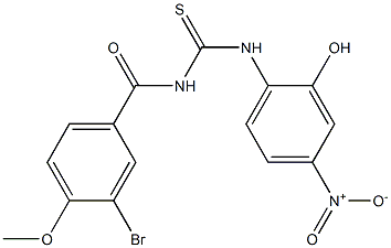 N-(3-bromo-4-methoxybenzoyl)-N'-(2-hydroxy-4-nitrophenyl)thiourea Struktur