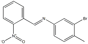 3-bromo-4-methyl-N-[(E)-(2-nitrophenyl)methylidene]aniline Struktur