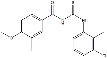 N-(3-chloro-2-methylphenyl)-N'-(3-iodo-4-methoxybenzoyl)thiourea Struktur