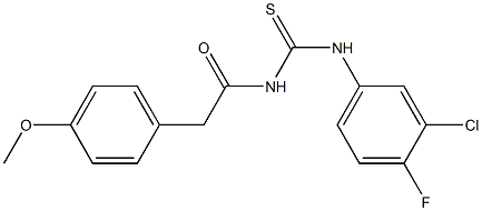 N-(3-chloro-4-fluorophenyl)-N'-[2-(4-methoxyphenyl)acetyl]thiourea Struktur