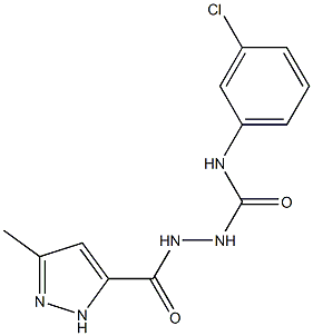 N-(3-chlorophenyl)-2-[(3-methyl-1H-pyrazol-5-yl)carbonyl]-1-hydrazinecarboxamide Struktur