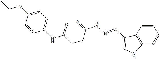 N-(4-ethoxyphenyl)-4-{2-[(E)-1H-indol-3-ylmethylidene]hydrazino}-4-oxobutanamide Struktur