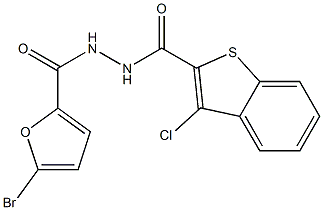 N'-(5-bromo-2-furoyl)-3-chloro-1-benzothiophene-2-carbohydrazide Struktur