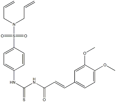 N,N-diallyl-4-[({[(E)-3-(3,4-dimethoxyphenyl)-2-propenoyl]amino}carbothioyl)amino]benzenesulfonamide Struktur