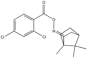 2-{[(2,4-dichlorobenzoyl)oxy]imino}-1,7,7-trimethylbicyclo[2.2.1]heptane Struktur