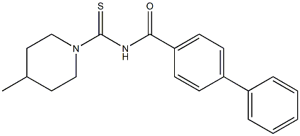 N-[(4-methyl-1-piperidinyl)carbothioyl][1,1'-biphenyl]-4-carboxamide Struktur