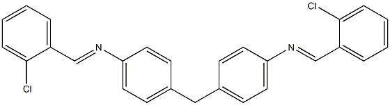 N-[(E)-(2-chlorophenyl)methylidene]-N-[4-(4-{[(E)-(2-chlorophenyl)methylidene]amino}benzyl)phenyl]amine Struktur