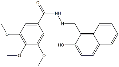 N'-[(E)-(2-hydroxy-1-naphthyl)methylidene]-3,4,5-trimethoxybenzohydrazide Struktur