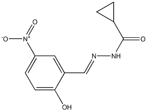 N'-[(E)-(2-hydroxy-5-nitrophenyl)methylidene]cyclopropanecarbohydrazide Struktur