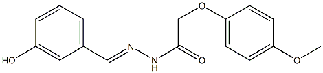 N'-[(E)-(3-hydroxyphenyl)methylidene]-2-(4-methoxyphenoxy)acetohydrazide Struktur