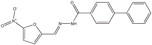 N'-[(E)-(5-nitro-2-furyl)methylidene][1,1'-biphenyl]-4-carbohydrazide Struktur