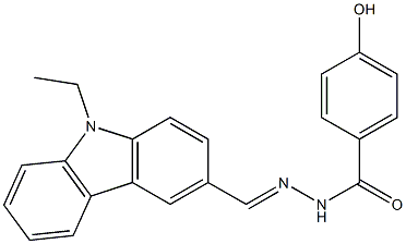 N'-[(E)-(9-ethyl-9H-carbazol-3-yl)methylidene]-4-hydroxybenzohydrazide Struktur