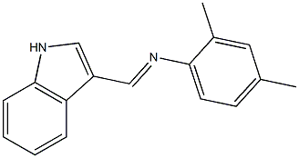 N-(2,4-dimethylphenyl)-N-[(E)-1H-indol-3-ylmethylidene]amine Struktur