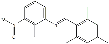 N-[(E)-mesitylmethylidene]-N-(2-methyl-3-nitrophenyl)amine Struktur