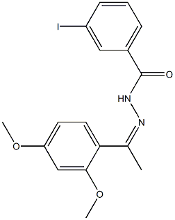 N'-[(Z)-1-(2,4-dimethoxyphenyl)ethylidene]-3-iodobenzohydrazide Struktur