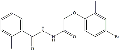 N'-[2-(4-bromo-2-methylphenoxy)acetyl]-2-methylbenzohydrazide Struktur