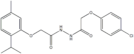 N'-[2-(4-chlorophenoxy)acetyl]-2-(2-isopropyl-5-methylphenoxy)acetohydrazide Struktur