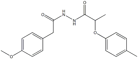 N'-[2-(4-methoxyphenyl)acetyl]-2-(4-methylphenoxy)propanohydrazide Struktur