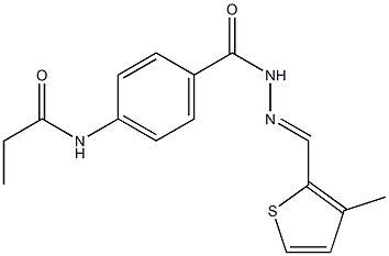 N-[4-({2-[(E)-(3-methyl-2-thienyl)methylidene]hydrazino}carbonyl)phenyl]propanamide Struktur