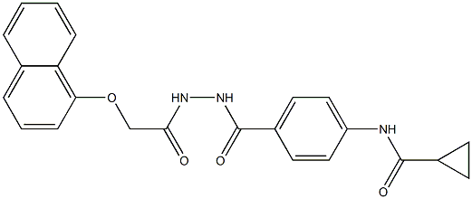 N-[4-({2-[2-(1-naphthyloxy)acetyl]hydrazino}carbonyl)phenyl]cyclopropanecarboxamide Struktur