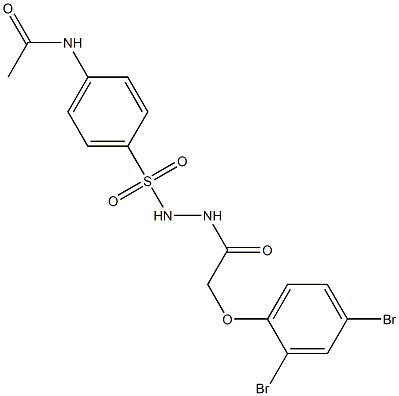 N-[4-({2-[2-(2,4-dibromophenoxy)acetyl]hydrazino}sulfonyl)phenyl]acetamide Struktur