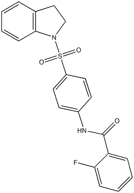 N-[4-(2,3-dihydro-1H-indol-1-ylsulfonyl)phenyl]-2-fluorobenzamide Struktur